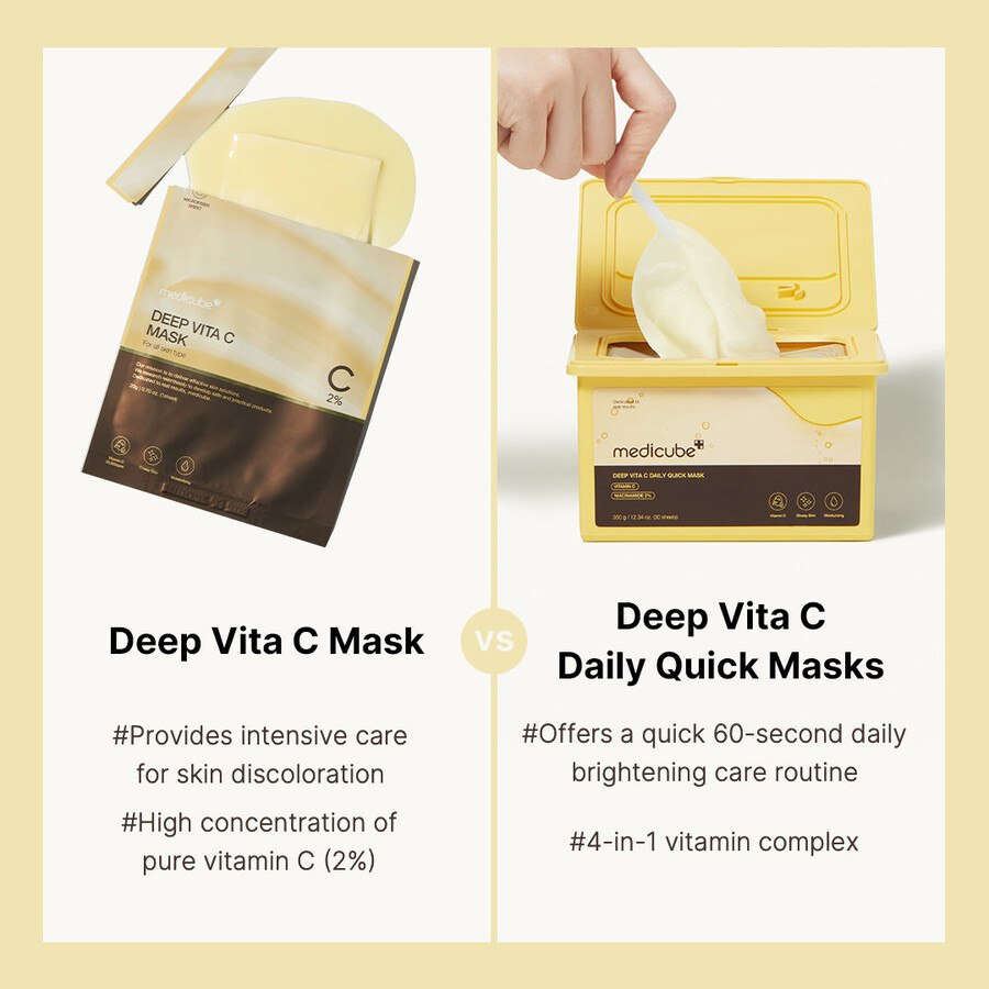 medicube deep vita c daily quick masks