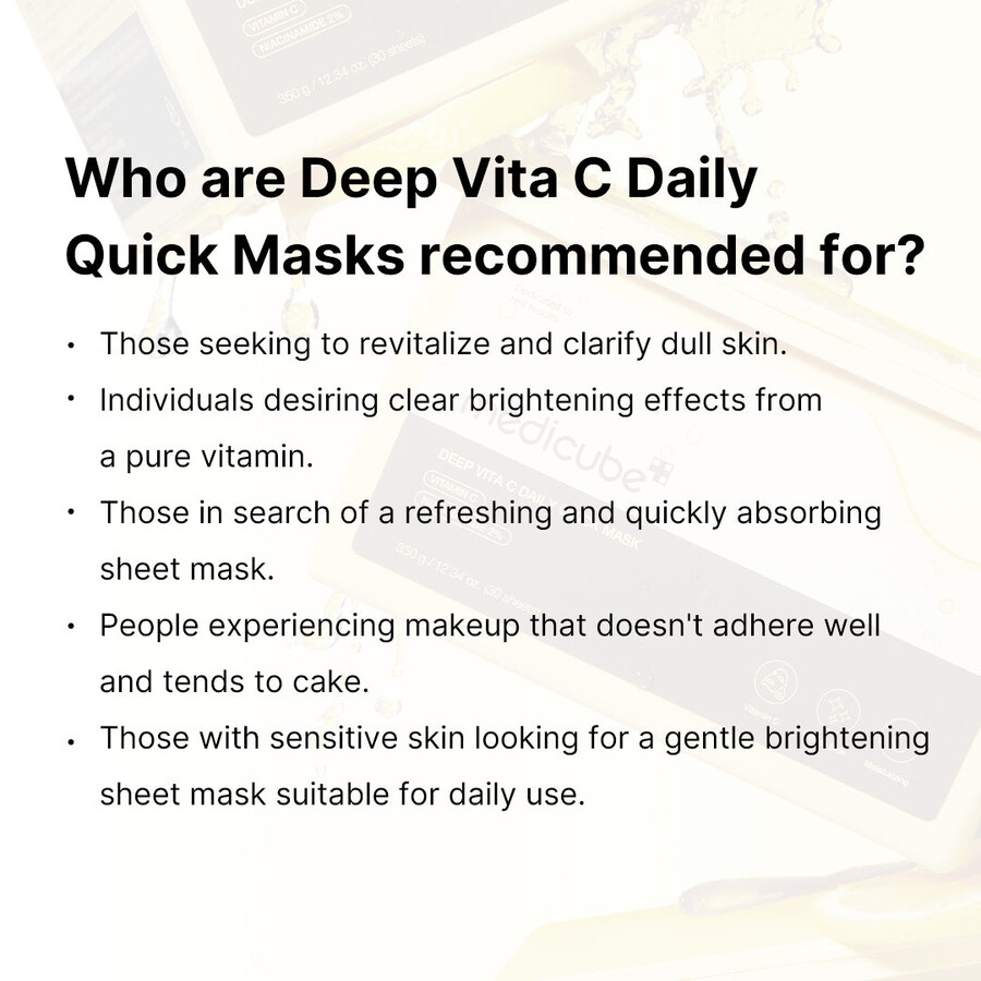 medicube deep vita c daily quick masks