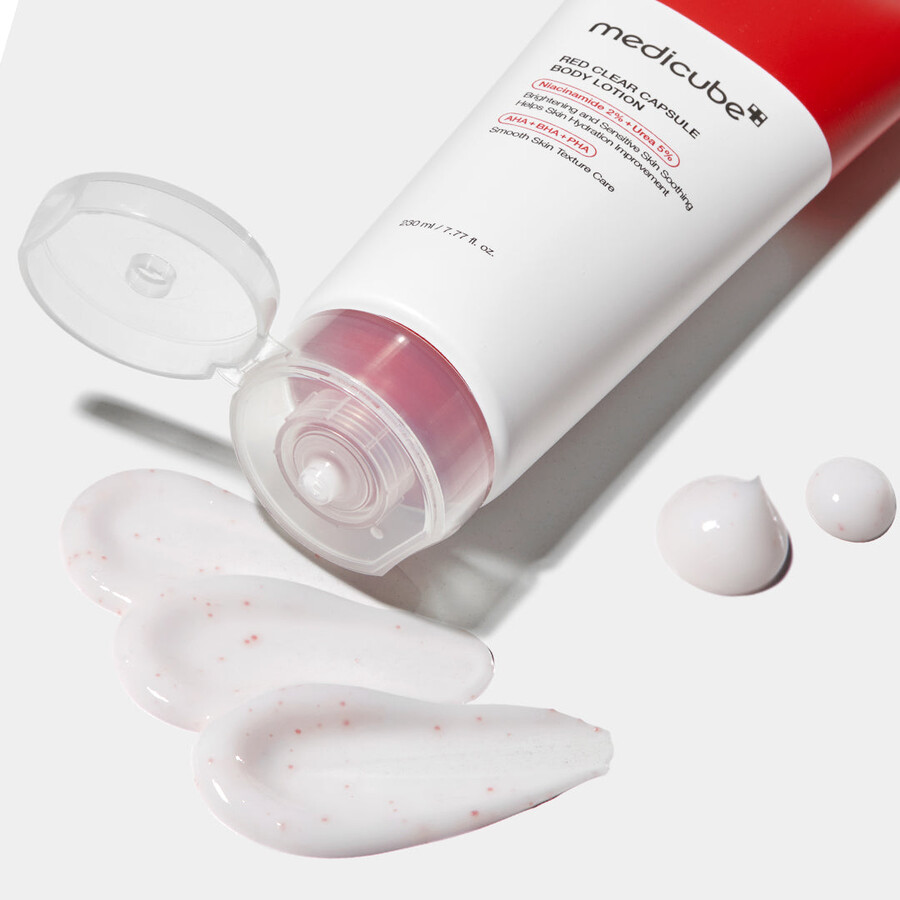 medicube red clear capsule body lotion