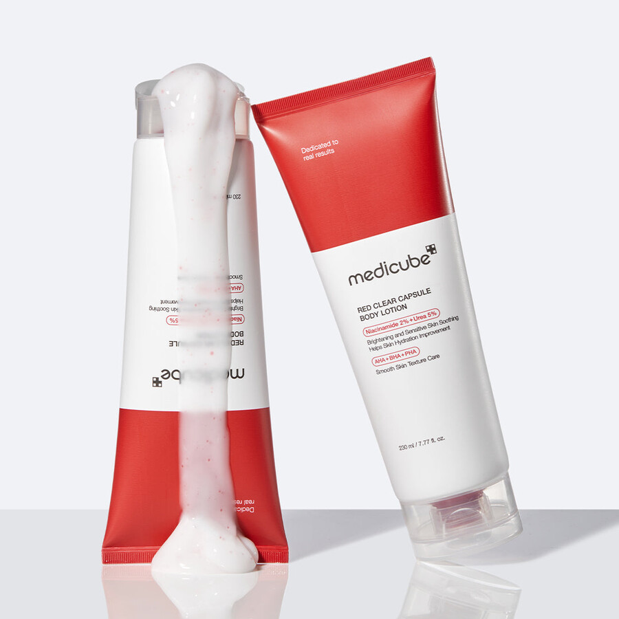 medicube red clear capsule body lotion