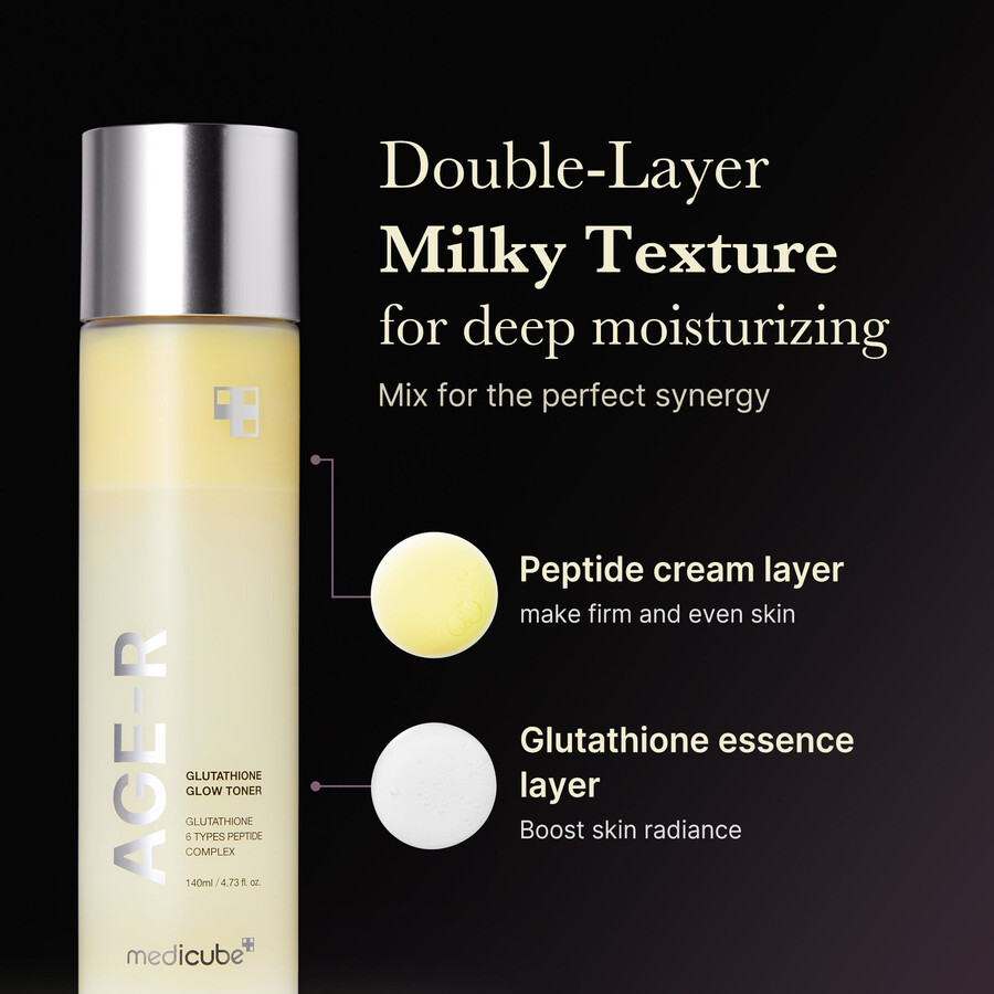 medicube age-r glutathione glow milk toner