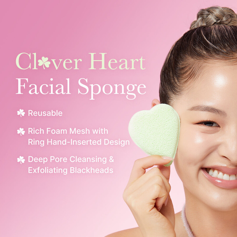 medicube clover heart facial sponge
