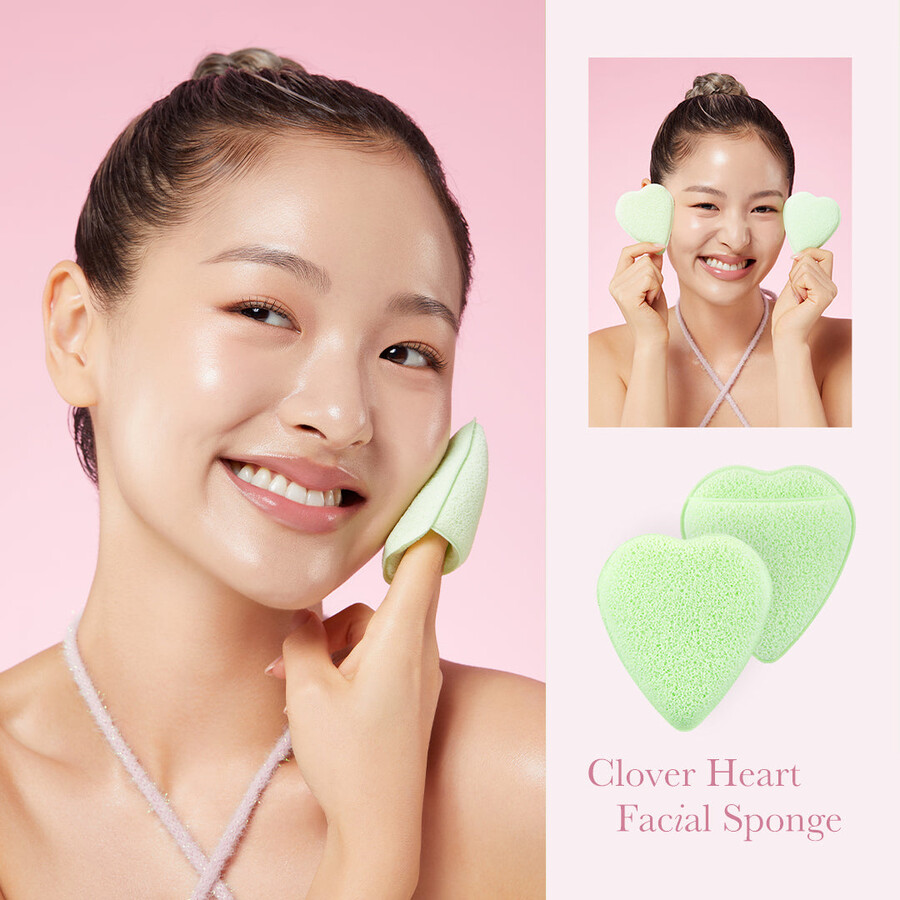 medicube clover heart facial sponge